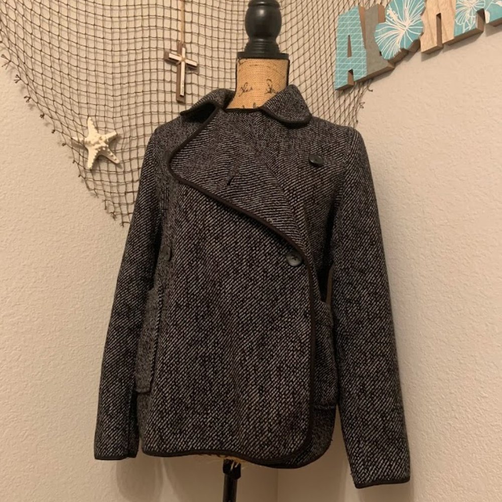 Lucky Brand Drape Wool Blend Herringbone Jacket Size Small - Picture 3 of 6